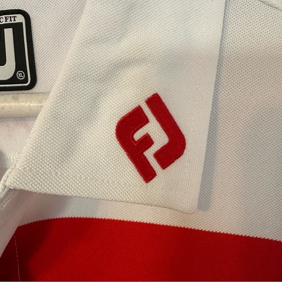 FootJoy Red & White Polo Shirt Short Sleeves Crowborough Beacon Golf Club Sz XL - Picture 5 of 12